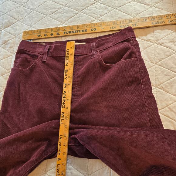 Levi's Rib Cage Straight Ankle Corduroy Pants Women's 32 Red Casual Festival - Picture 8 of 9